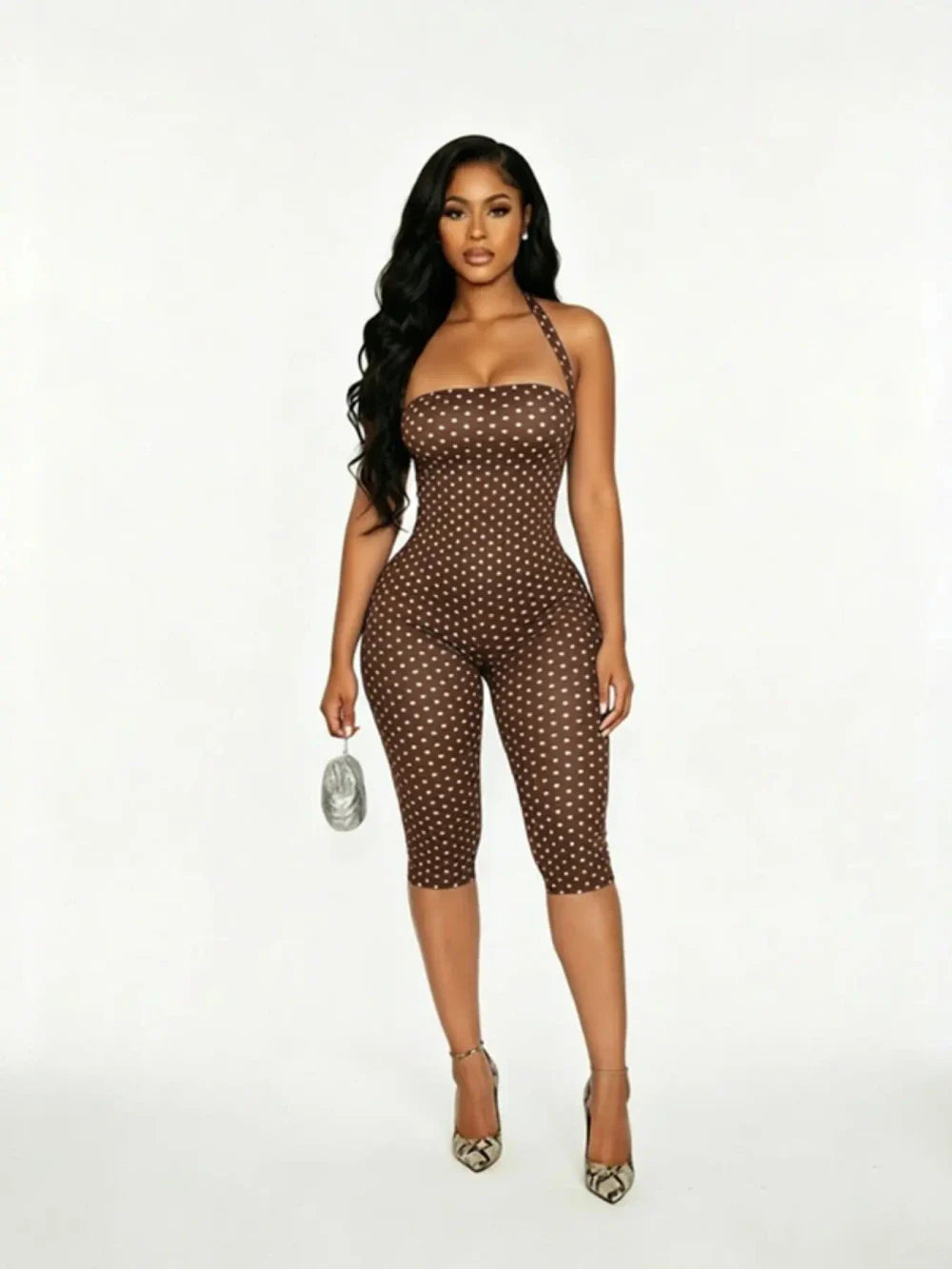 Polka Dot Halter Jumpsuit