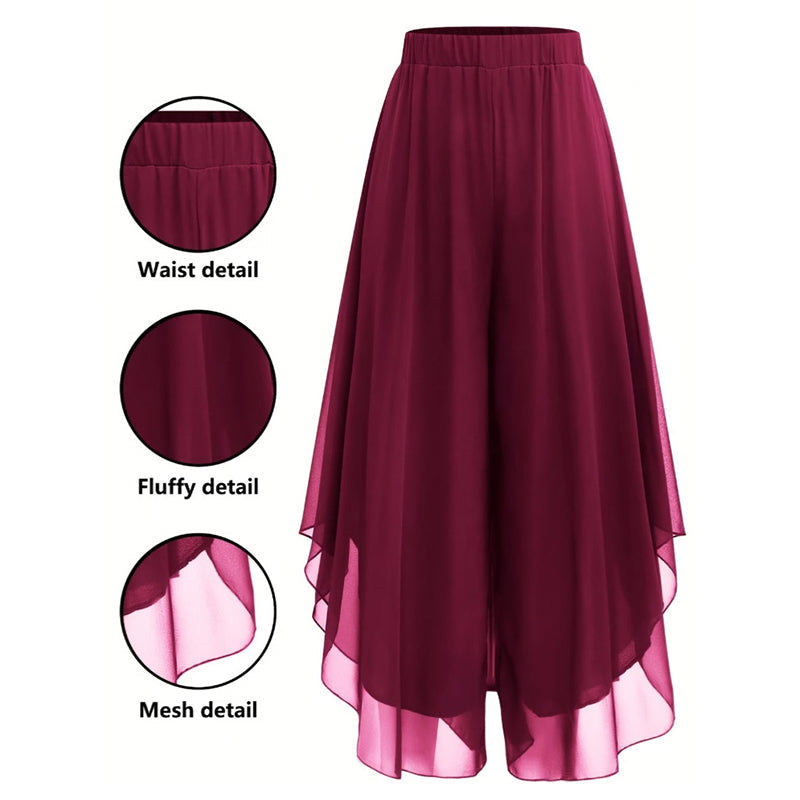 🎁2026 New Arrivals 50% OFF💥Women's Asymmetrical Chiffon Wide-Leg Pants