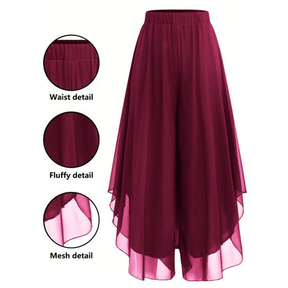 🎁2026 New Arrivals 50% OFF💥Women's Asymmetrical Chiffon Wide-Leg Pants